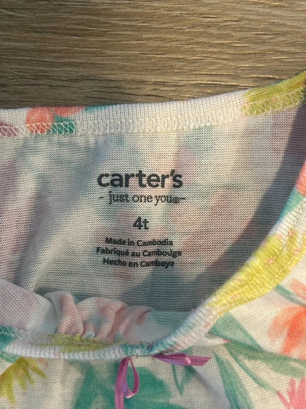 Carter's Floral Flutter-Sleeve Dress - Pink, Mint & Yellow‎